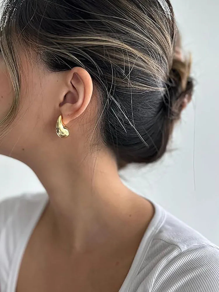 Tear Drop Gold Earrings