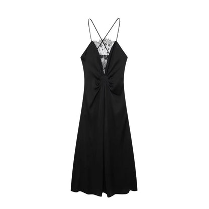 Black Silk Slip Dress