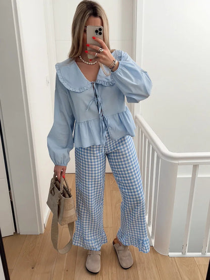 Skyline Lace-Up Blouse